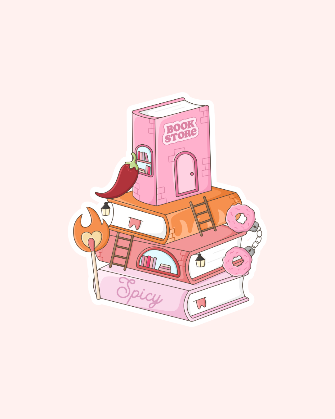 Spicy Book Stack Sticker