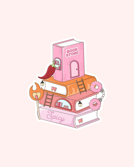 Spicy Book Stack Sticker
