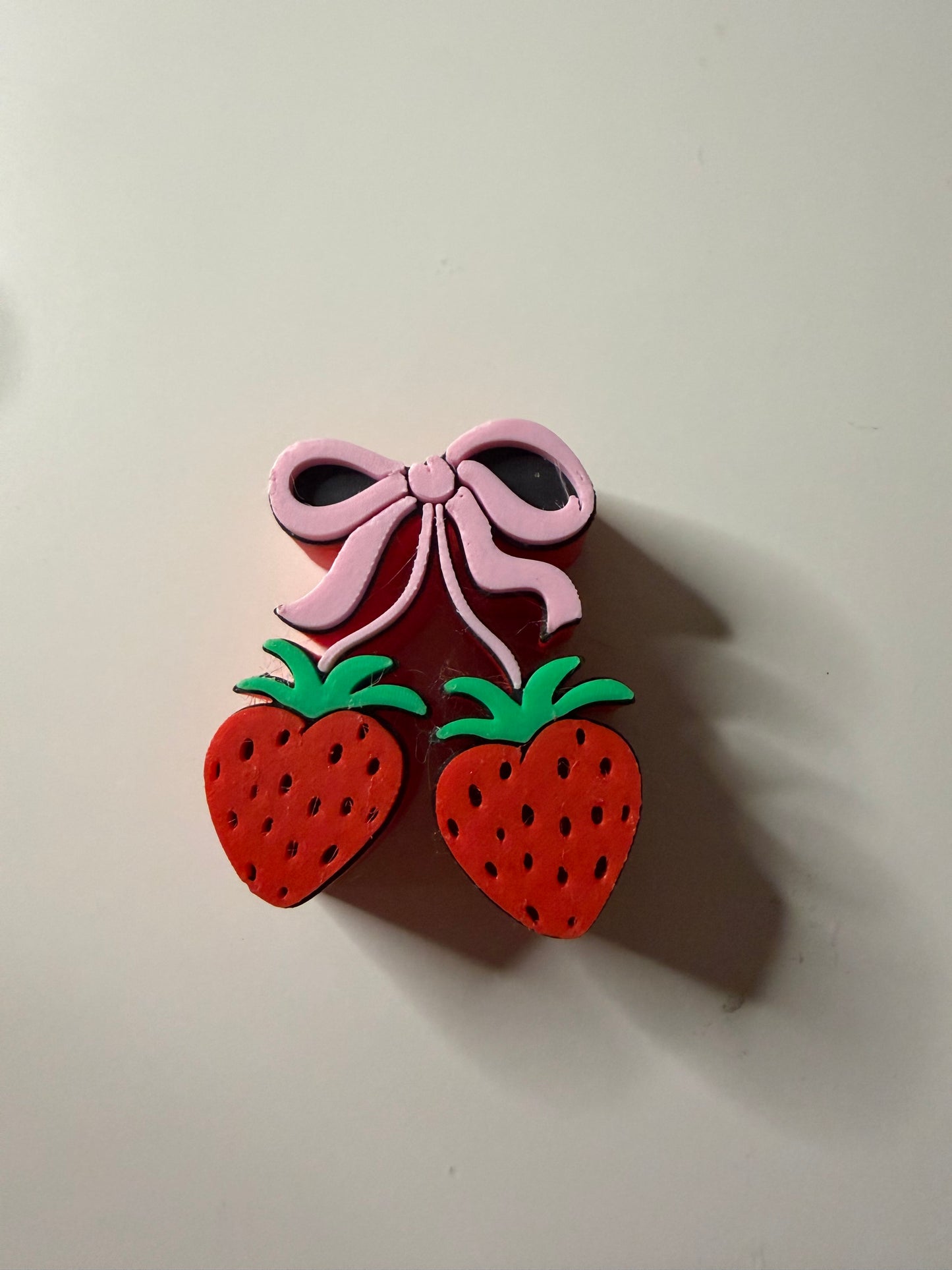 Strawberry Bow Straw Topper
