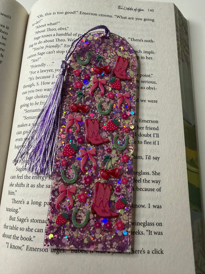 Western Glitter Resin Bookmark