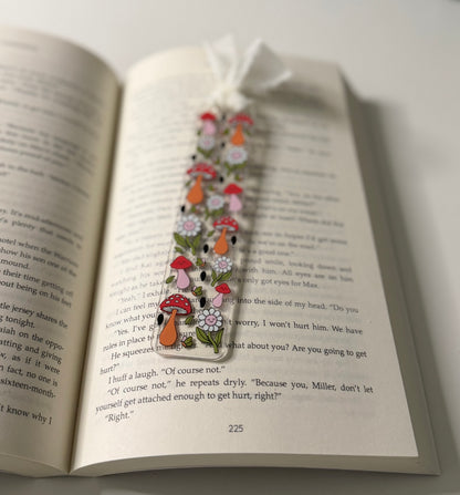 Mushrooms & Flowers Acrylic Bookmark