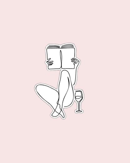 Reading & Wine Sticker