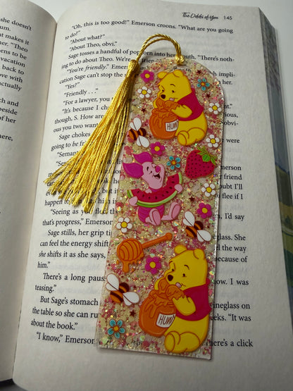 Bear Glitter Resin Bookmark