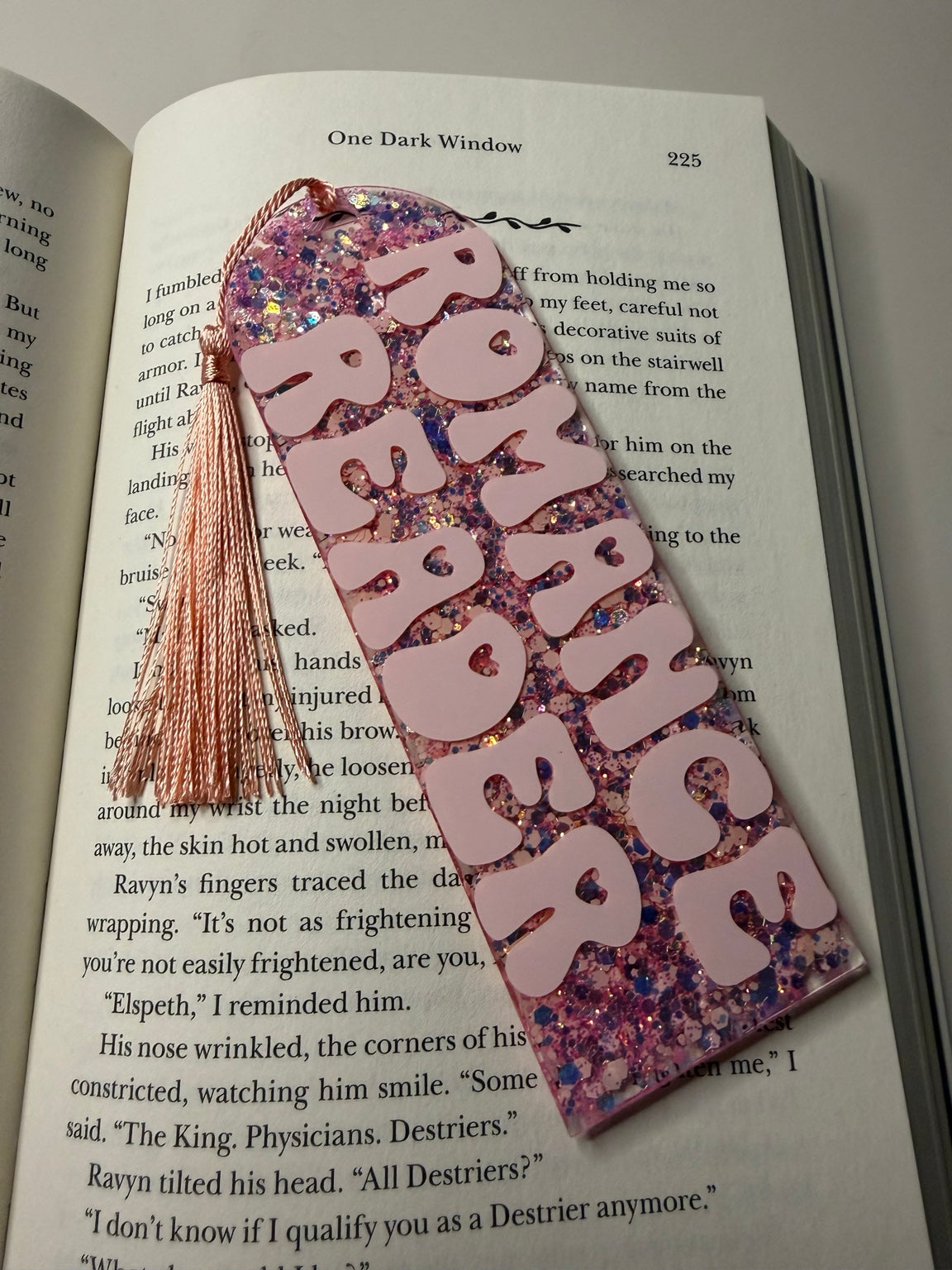 Romance Reader Glitter Resin Bookmark