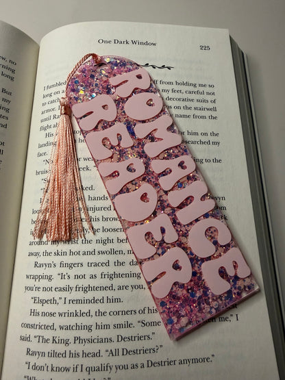 Romance Reader Glitter Resin Bookmark