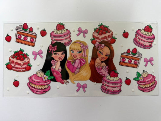 Strawberry Cake Girls UV DTF Wrap