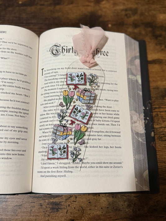 Spring Reads Acrylic Bookmark