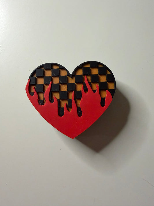 Checkered Heart Straw Topper