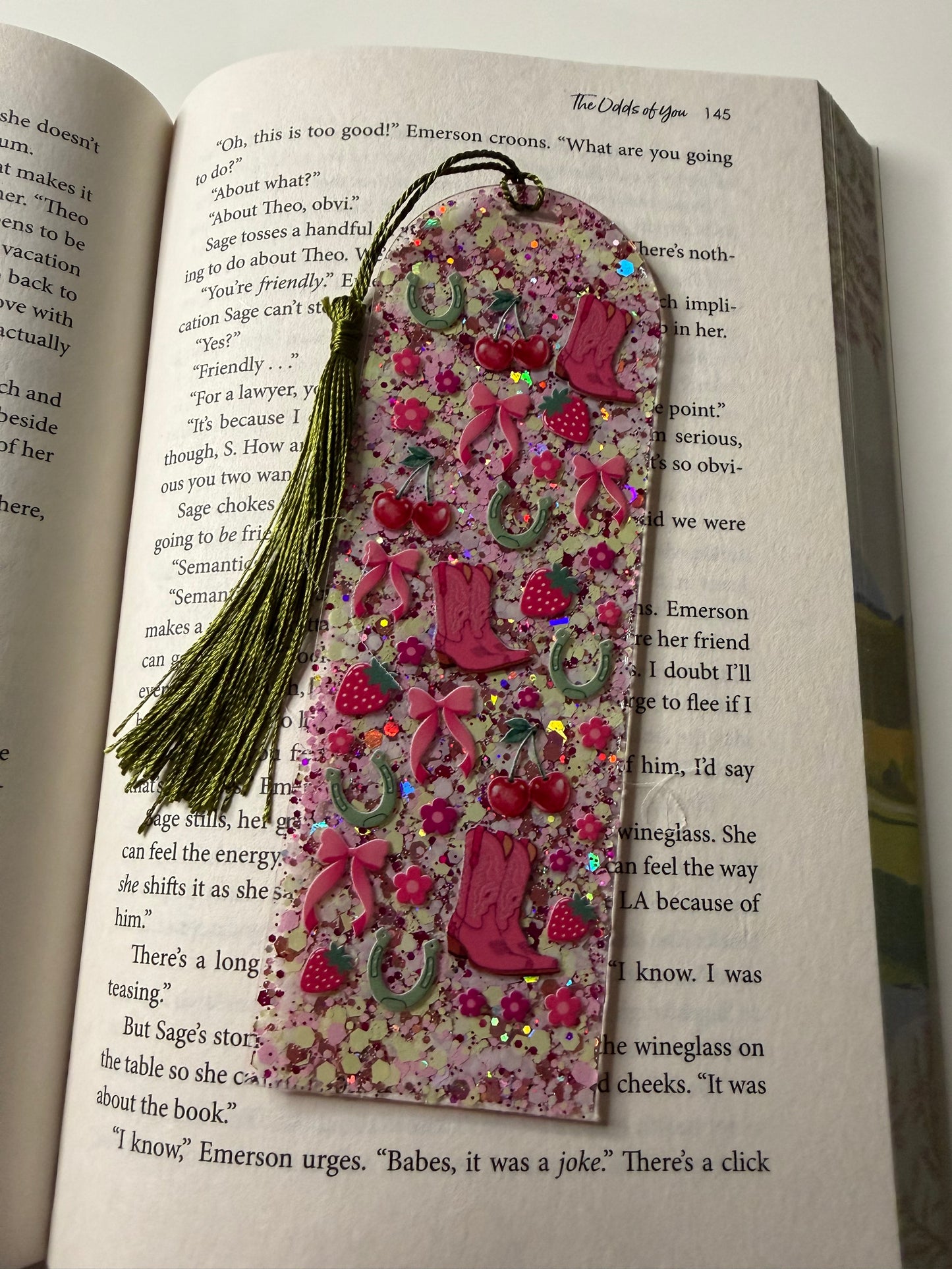 Western Glitter Resin Bookmark