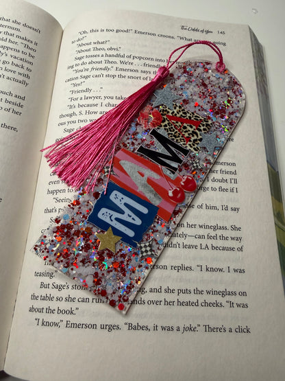 Mama Glitter Resin Bookmark