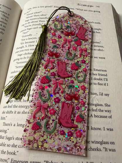 Western Glitter Resin Bookmark