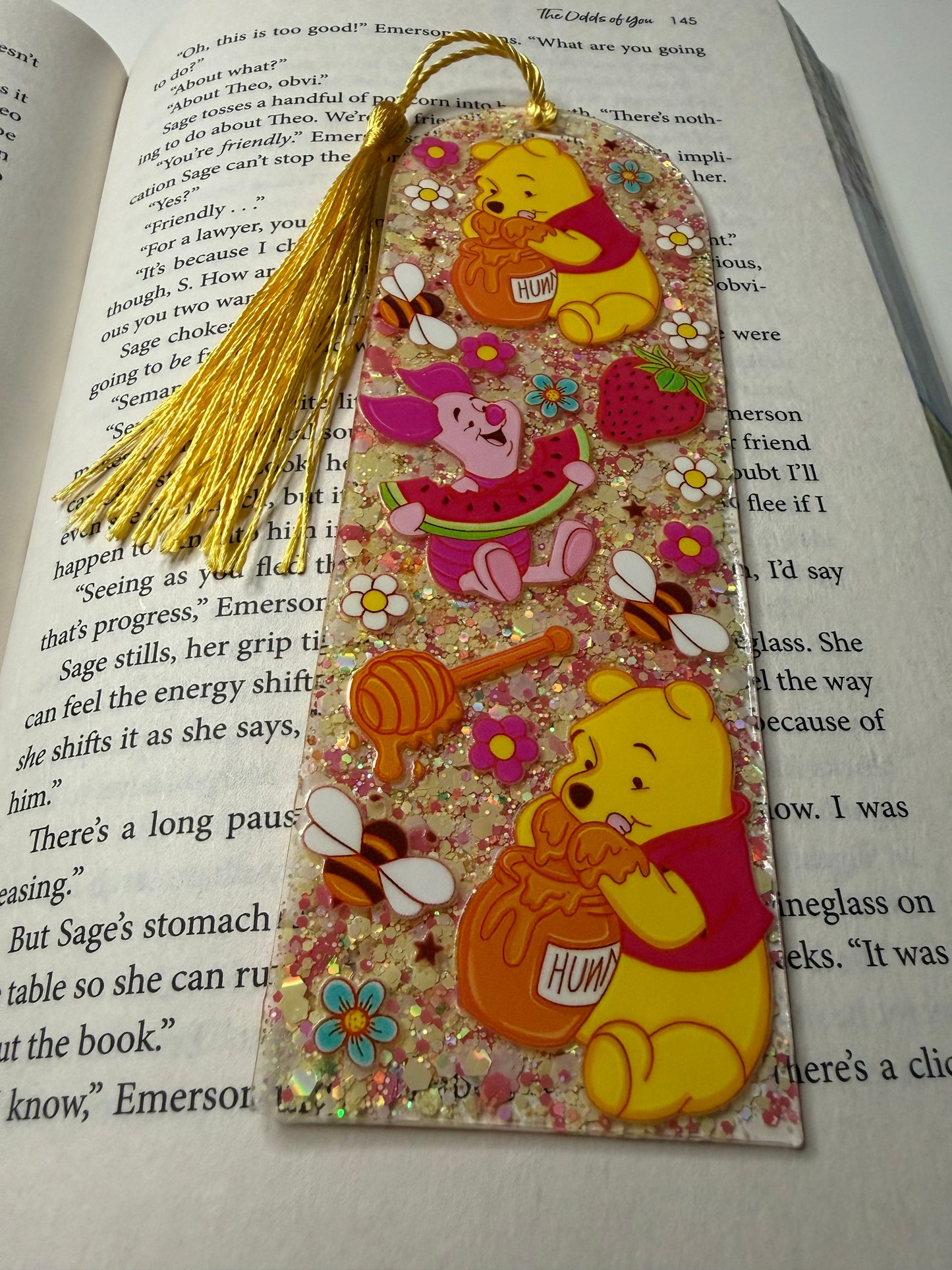 Bear Glitter Resin Bookmark