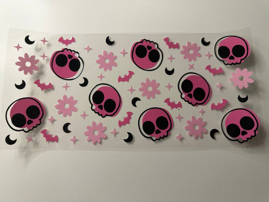 Pink Skulls UV DTF Wrap