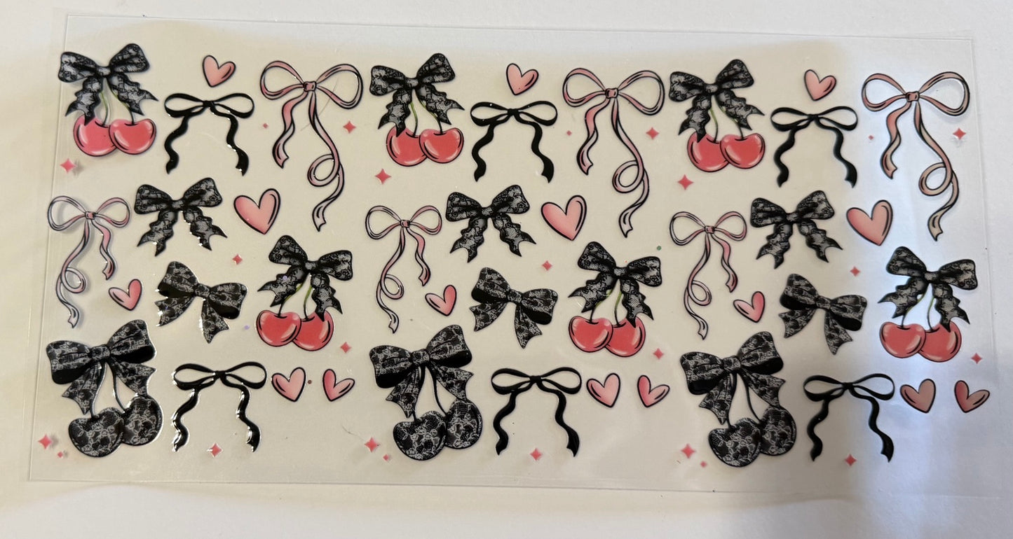 Lace Cherry Coquette UV DTF Wrap