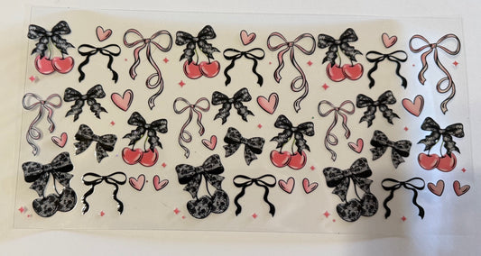 Lace Cherry Coquette UV DTF Wrap