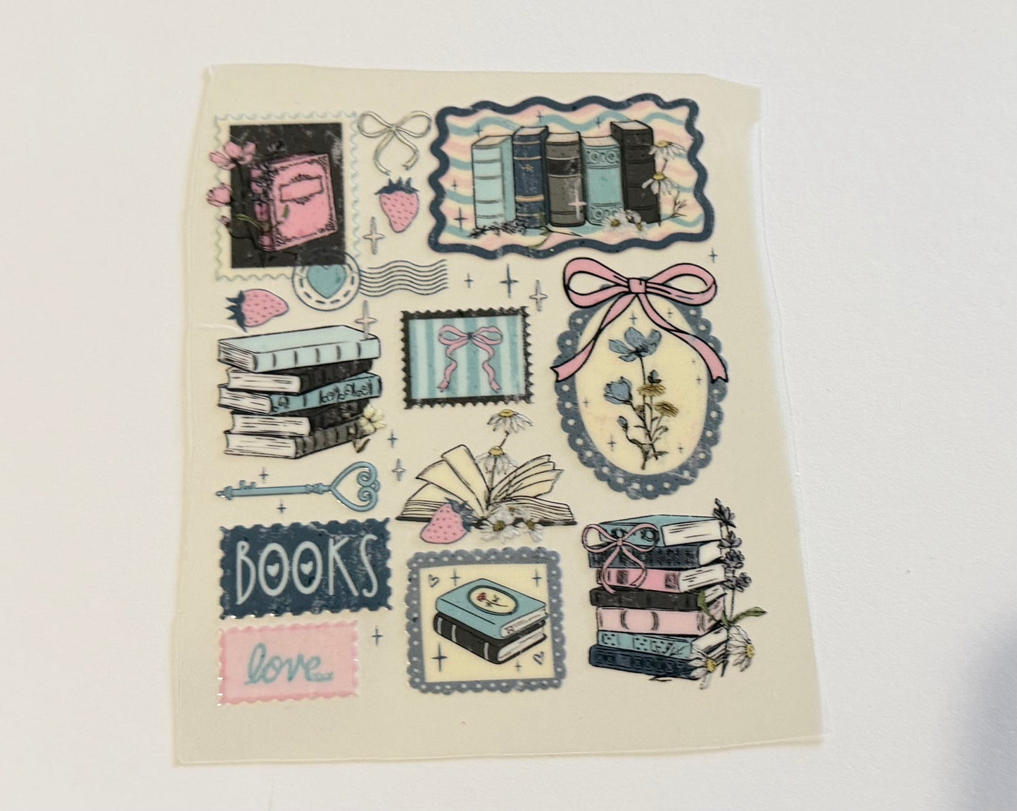 Pastel Bookish Collage UV DTF Decal