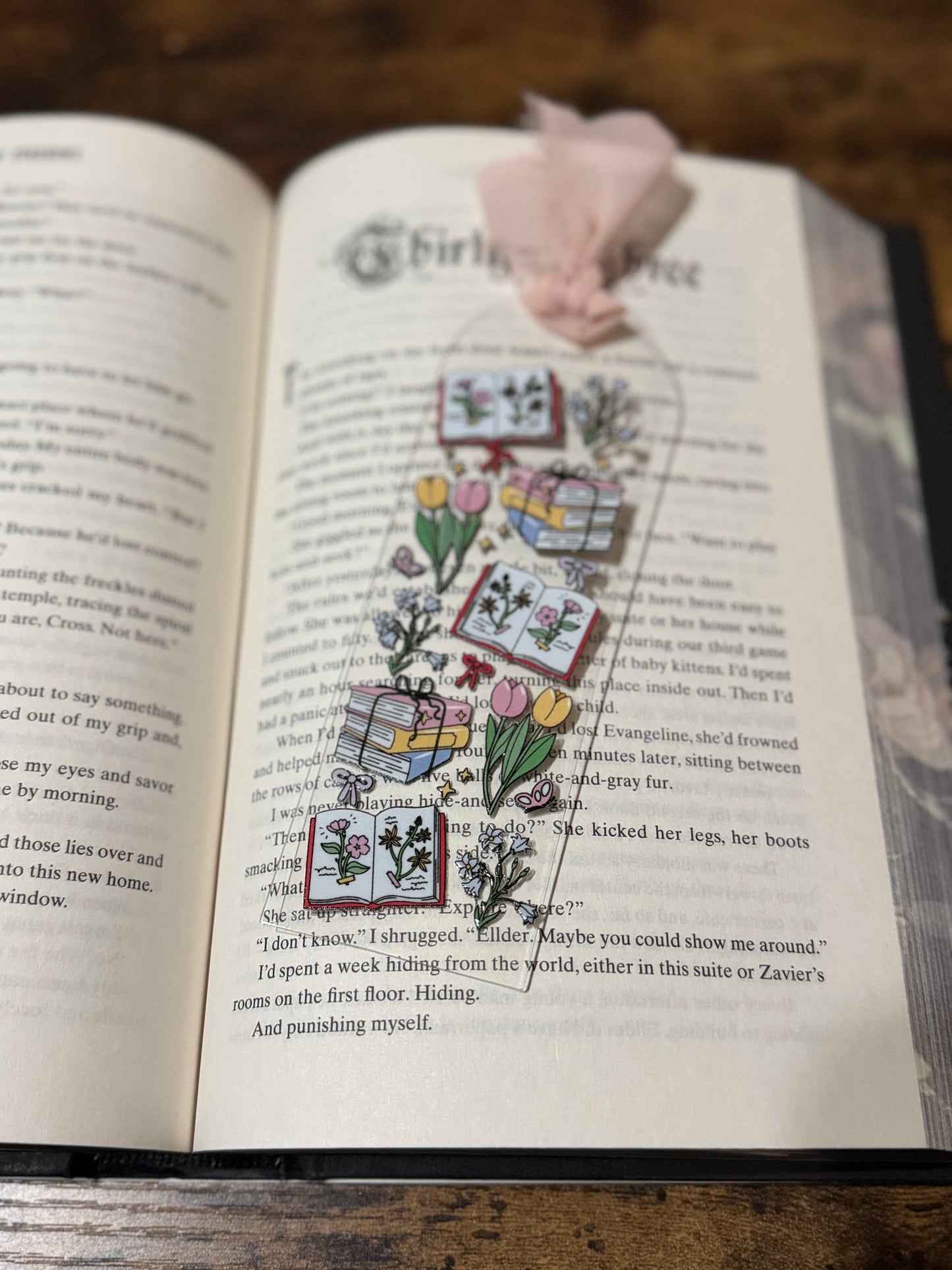 Spring Reads Acrylic Bookmark