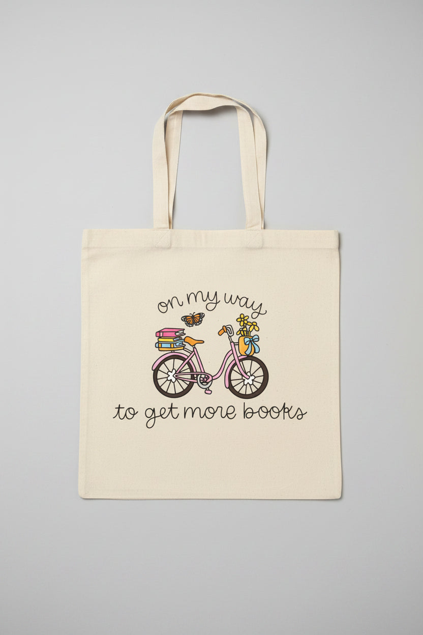 On My Way to Get Books Tote bag