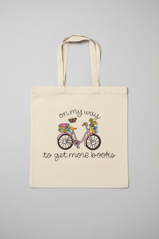 On My Way to Get Books Tote bag