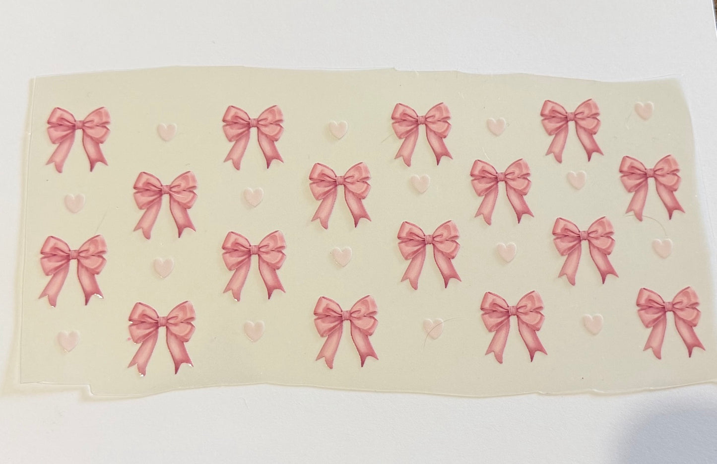 Pink Bow UV DTF Wrap