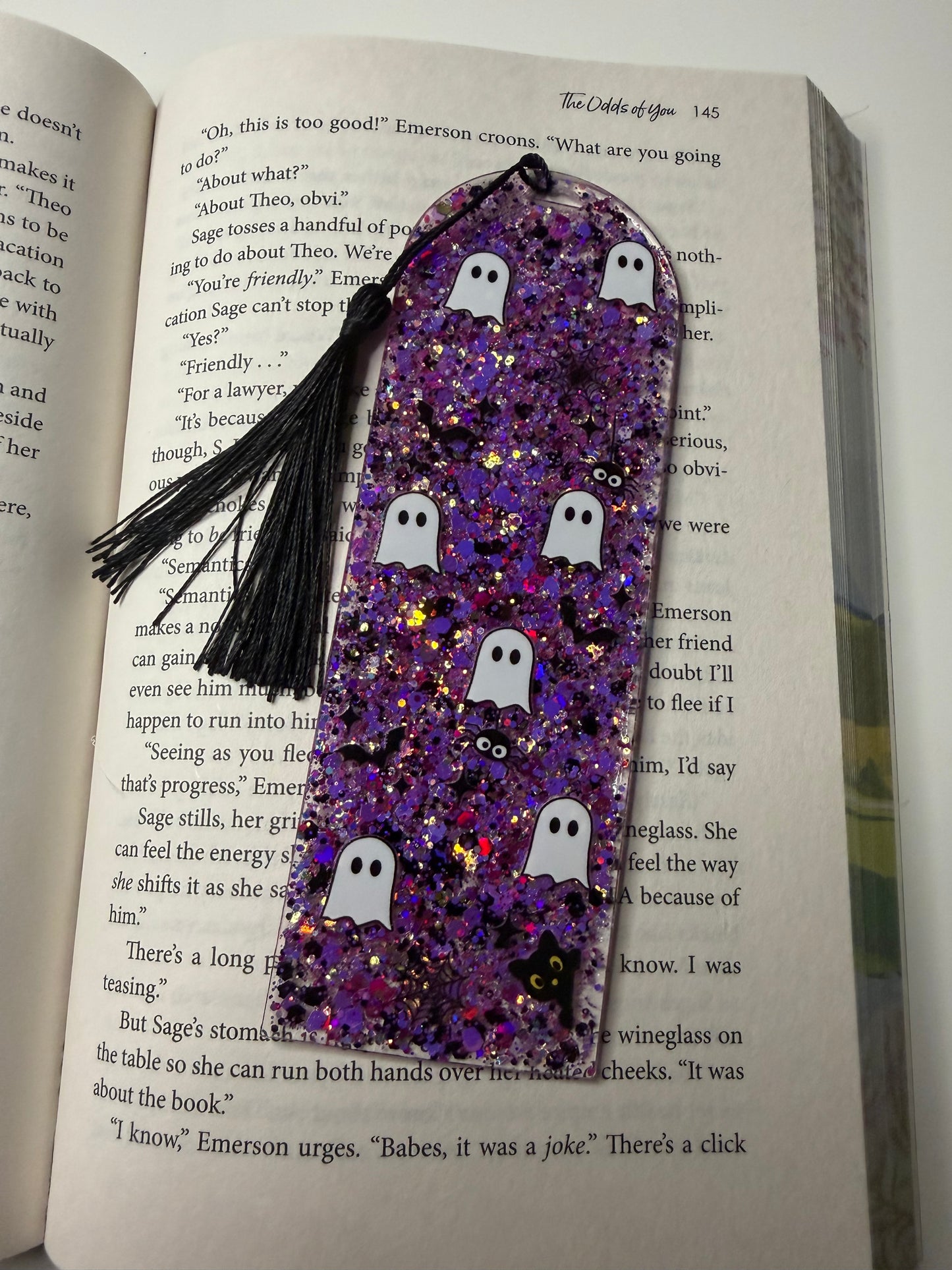 Ghosts Glitter Resin Bookmark
