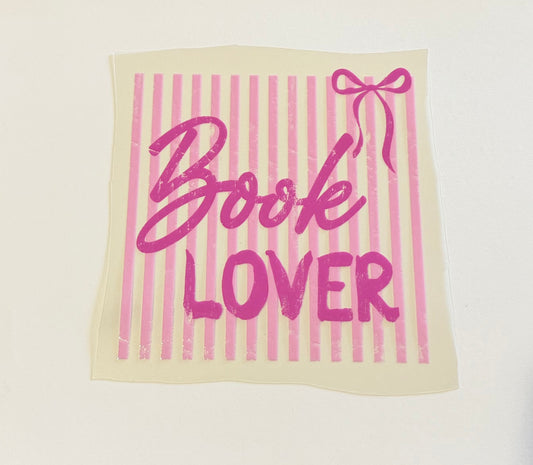 Pink “Book Lover” UV DTF Decal