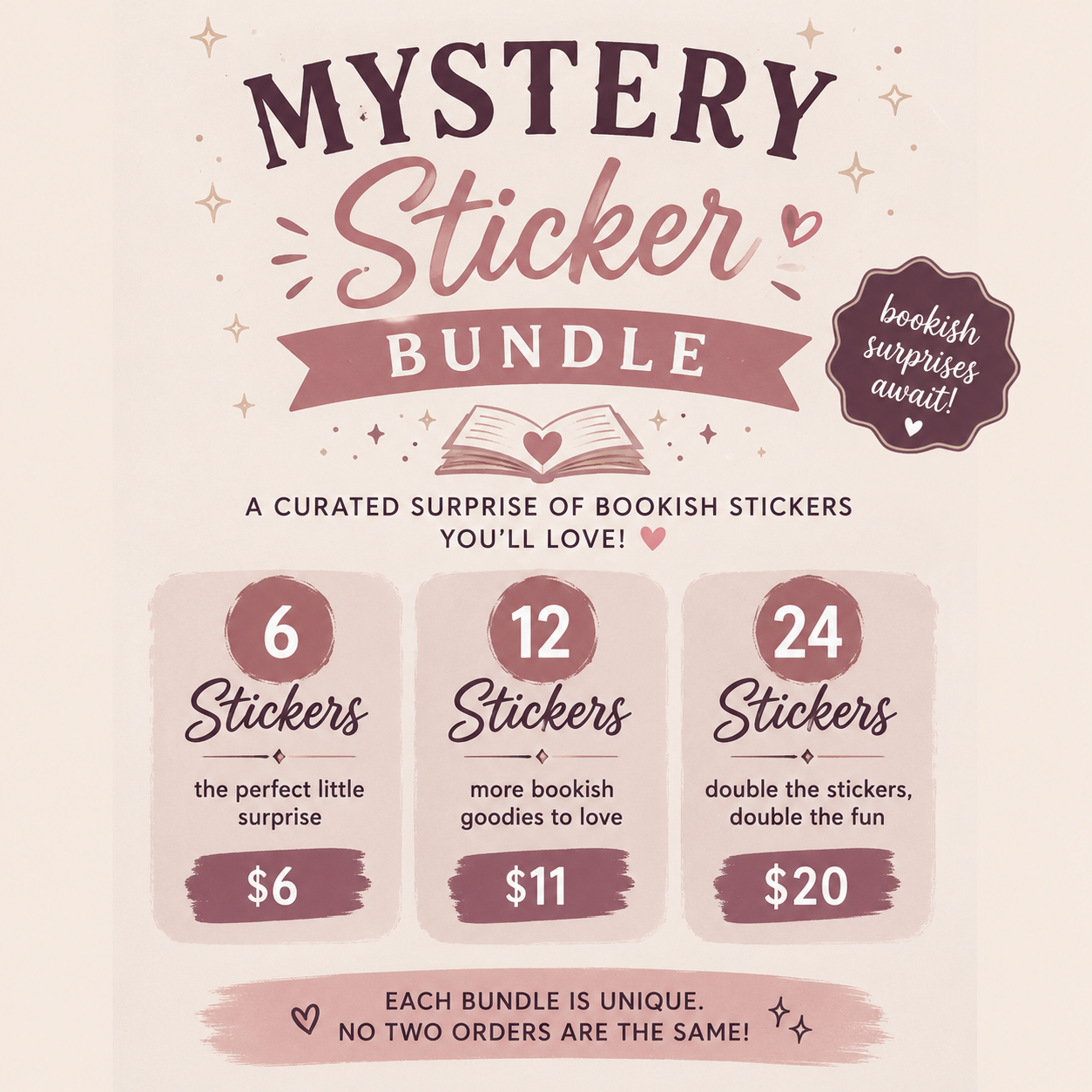 Mystery Bookish Sticker Bundle
