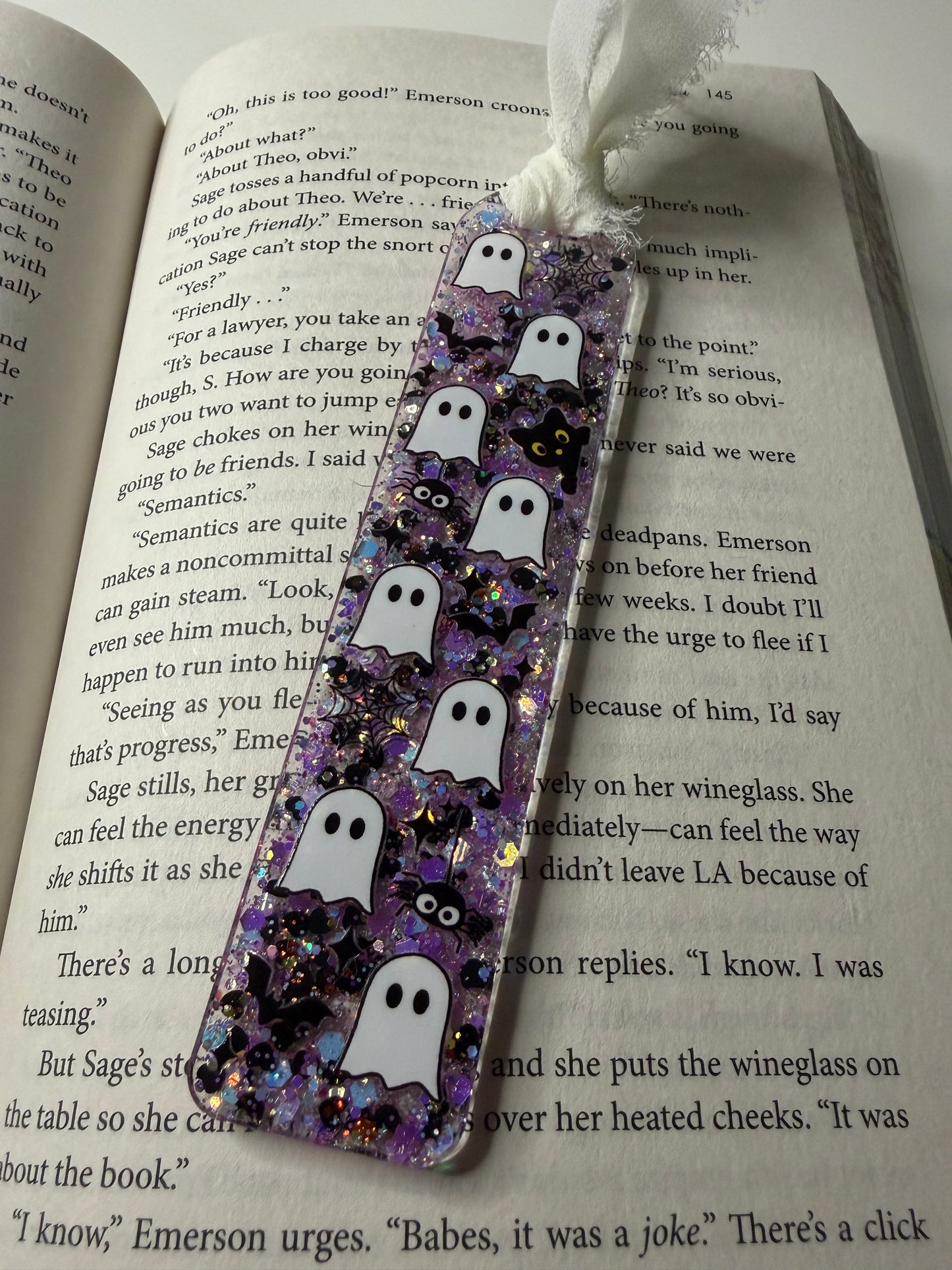Ghosts Glitter Resin Bookmark