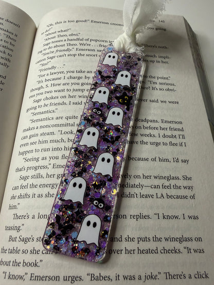 Ghosts Glitter Resin Bookmark
