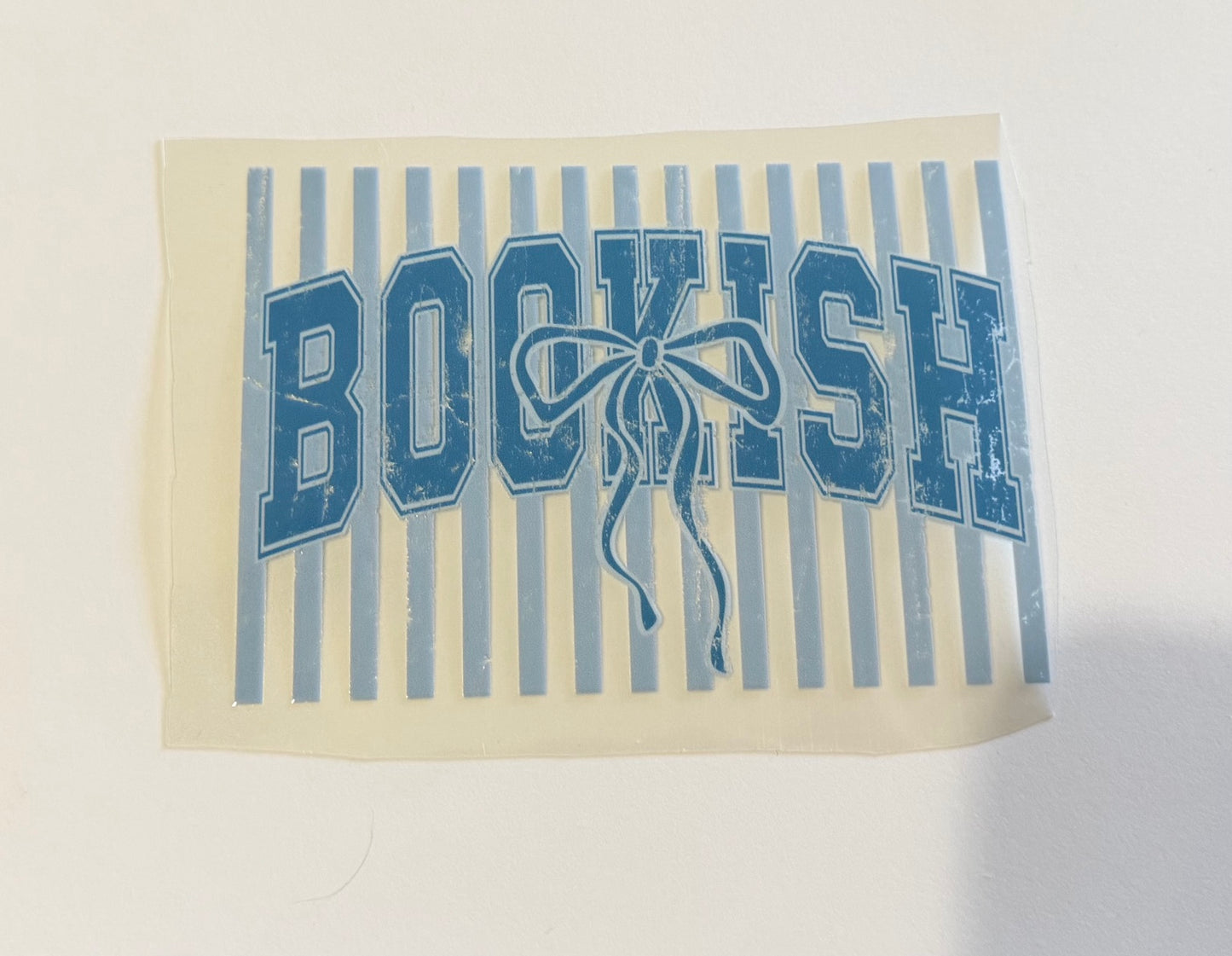 Blue Bookish Varsity UV DTF Decal