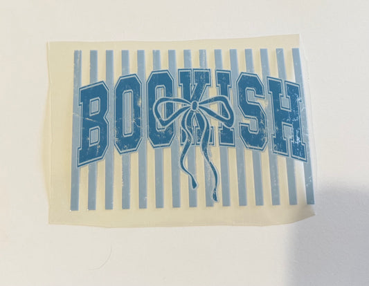 Blue Bookish Varsity UV DTF Decal