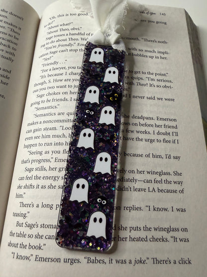 Ghosts Glitter Resin Bookmark