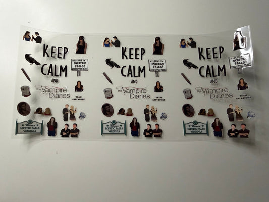 Keep Calm & Vampire Diaries UV DTF Wrap