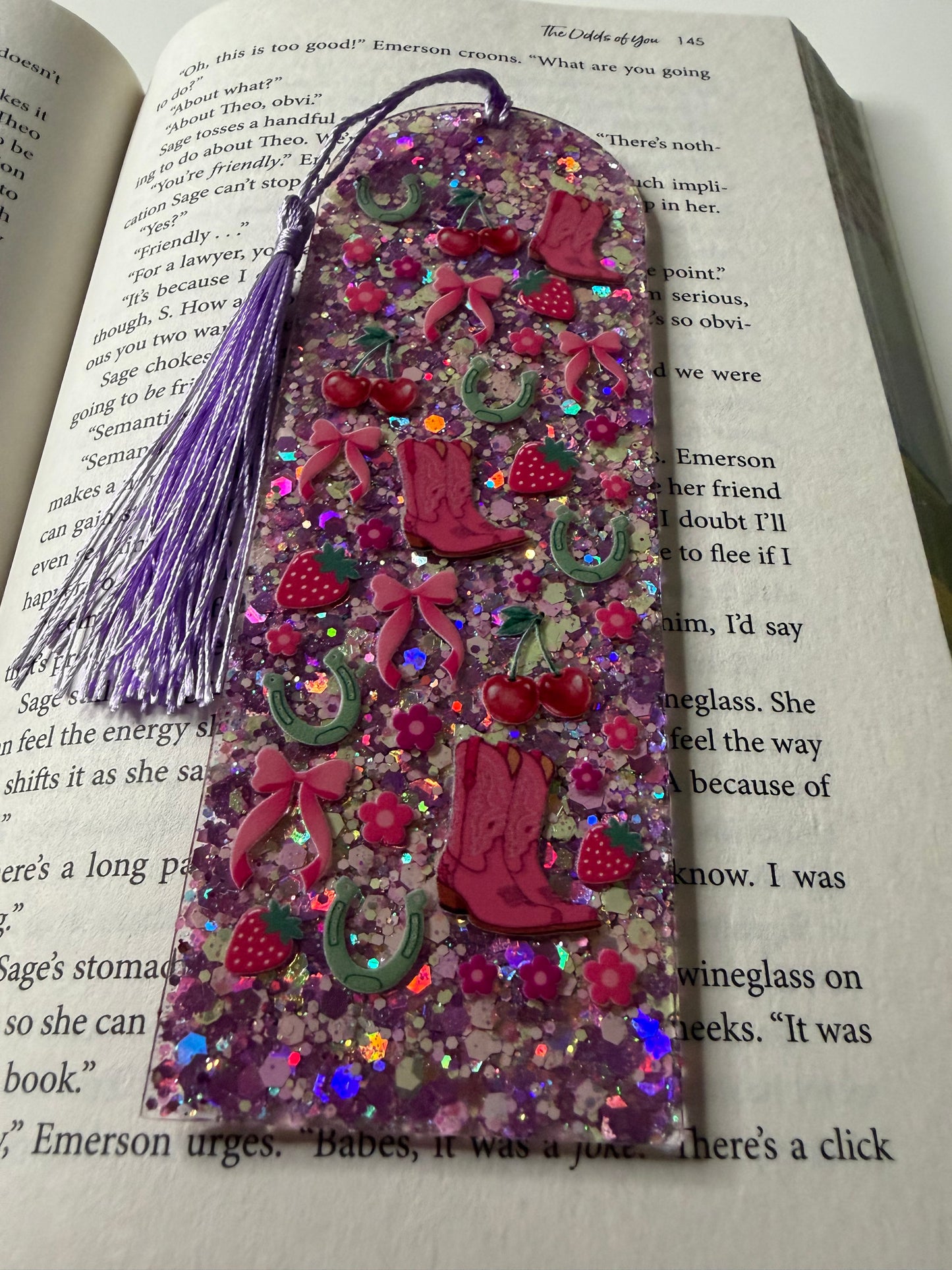 Western Glitter Resin Bookmark