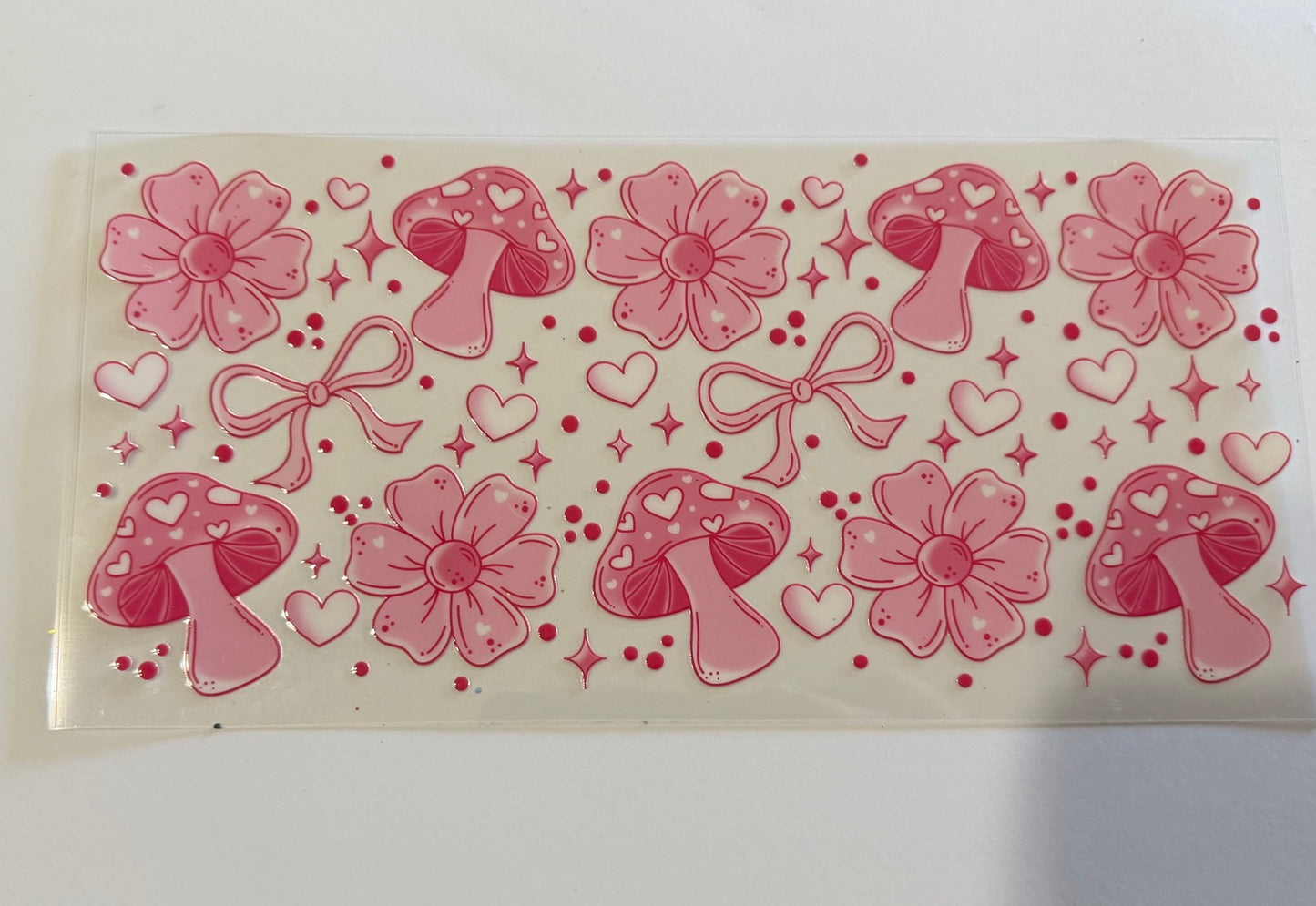 Pink Mushroom Coquette UV DTF Wrap
