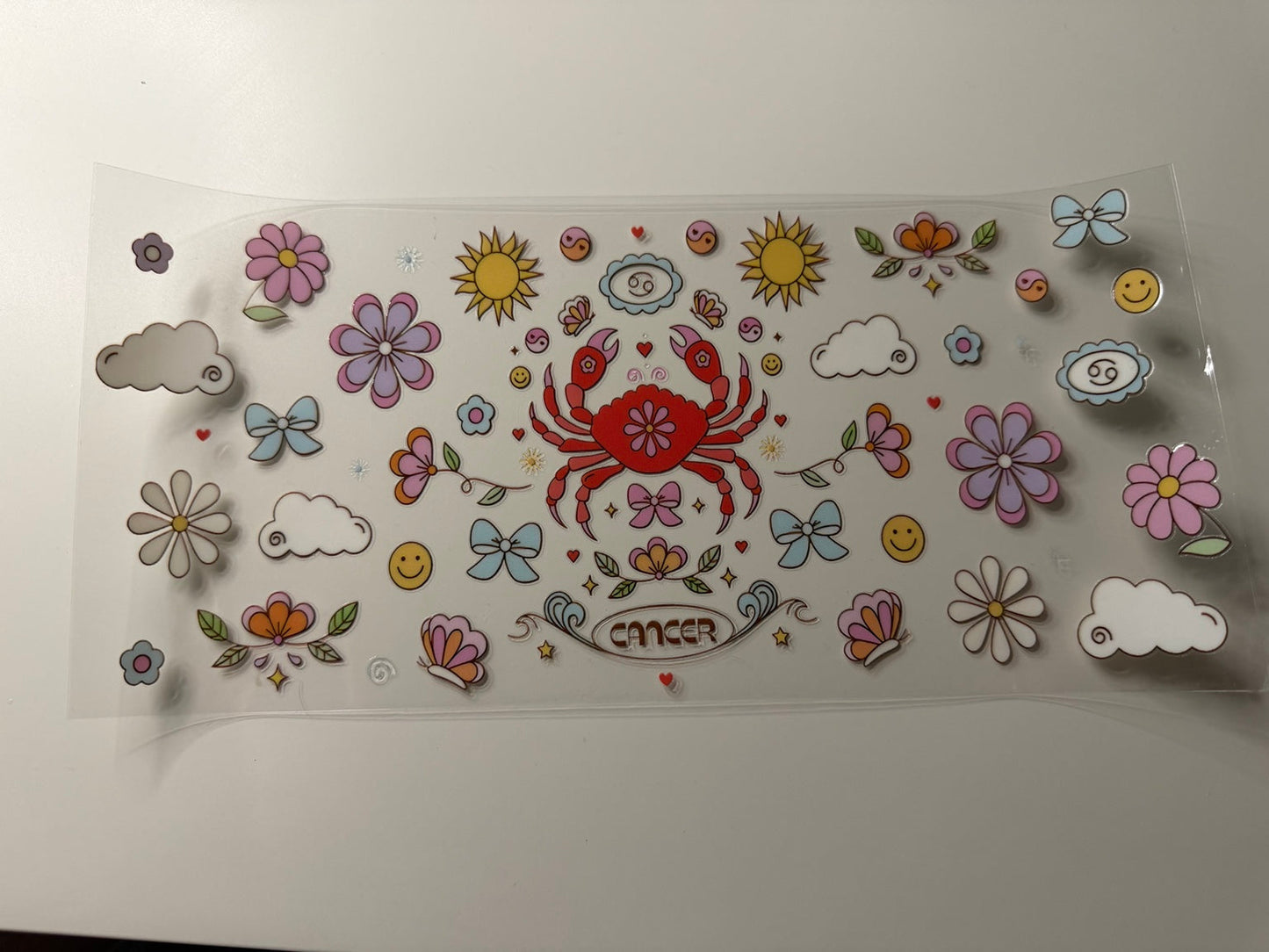 Cancer Zodiac Floral UV DTF Wrap