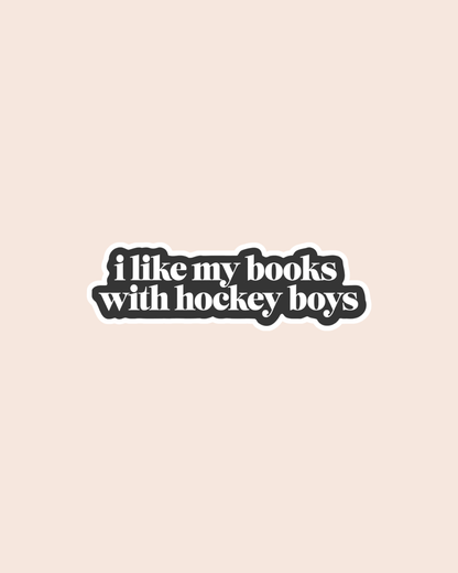 I Like My Books with Hockey Boys Sticker