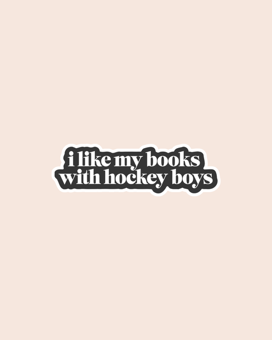 I Like My Books with Hockey Boys Sticker