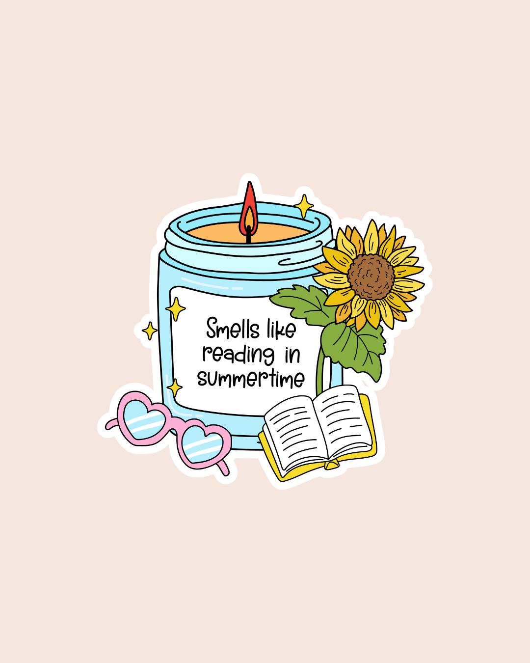 Smells Like Reading in Summertime Sticker