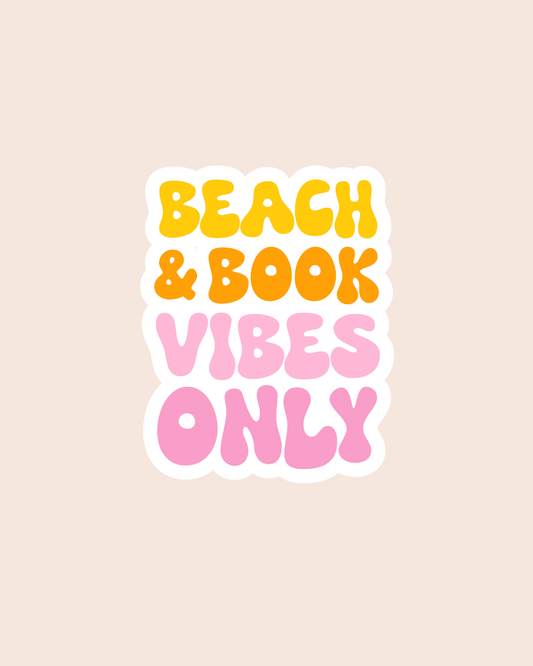 Beach & Book Vibes Only Sticker
