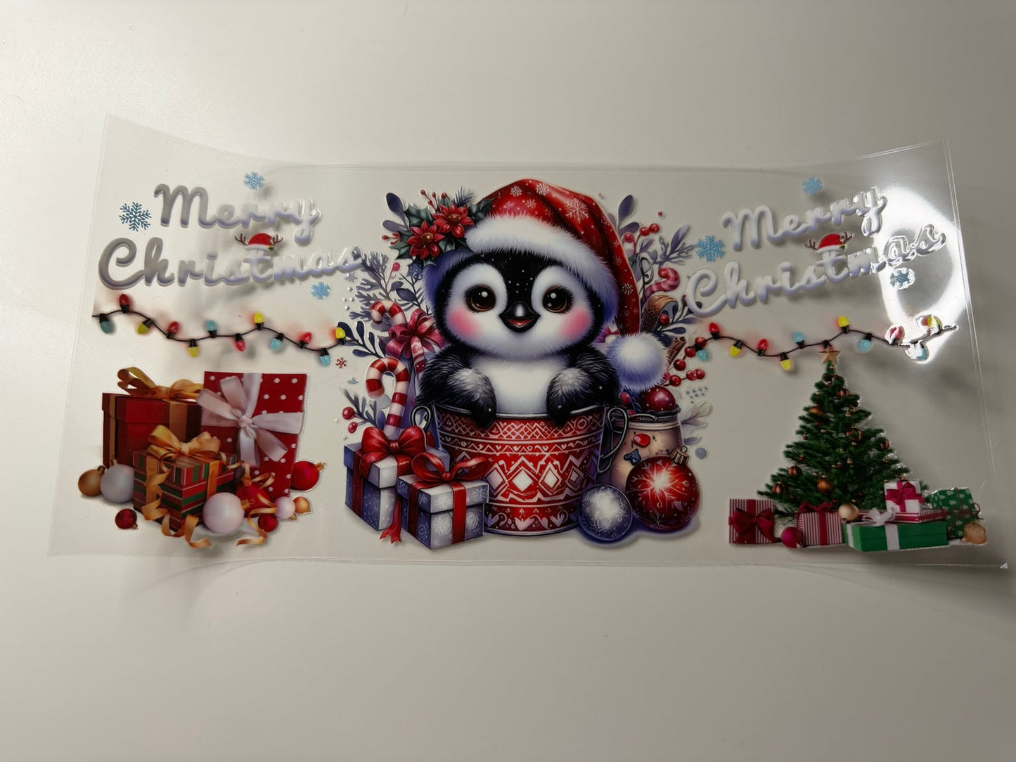 Christmas Penguin UV DTF Wrap