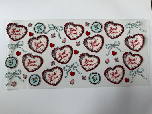 Book Lover Heart UV DTF Wrap