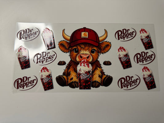 Highland Cow Dr. P UV DTF Wrap