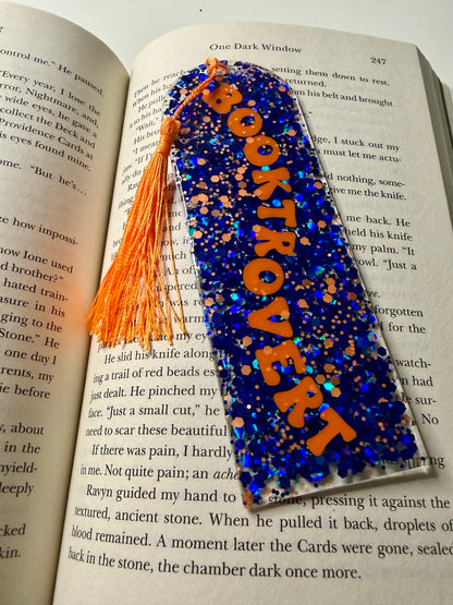 Booktrovert Glitter Resin Bookmark
