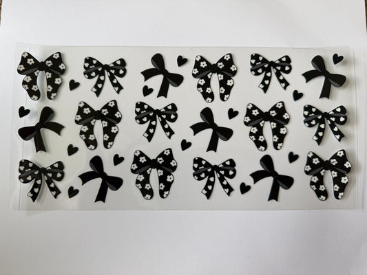 Black Bow Coquette UV DTF Wrap