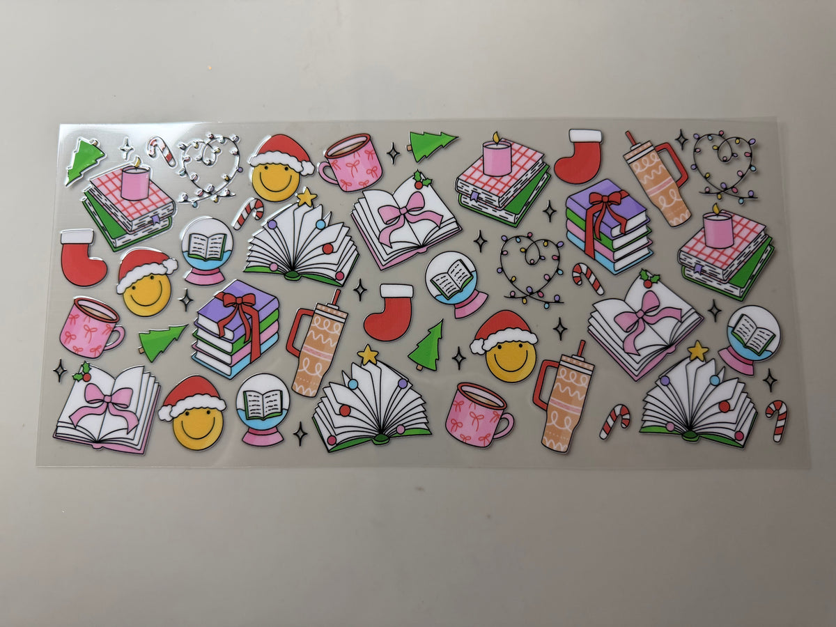 Bookish Christmas UV DTF Wrap