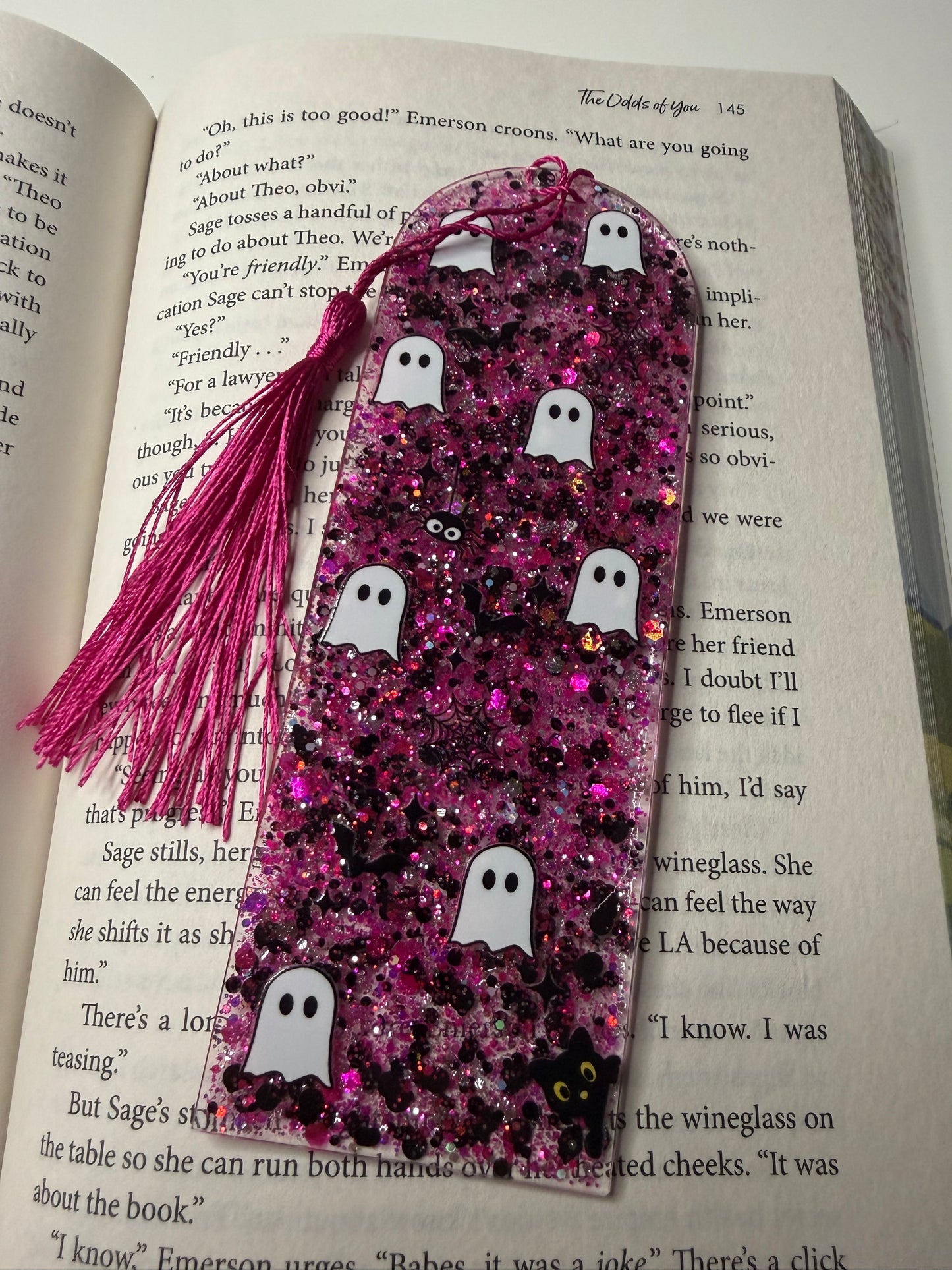 Ghosts Glitter Resin Bookmark