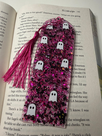 Ghosts Glitter Resin Bookmark