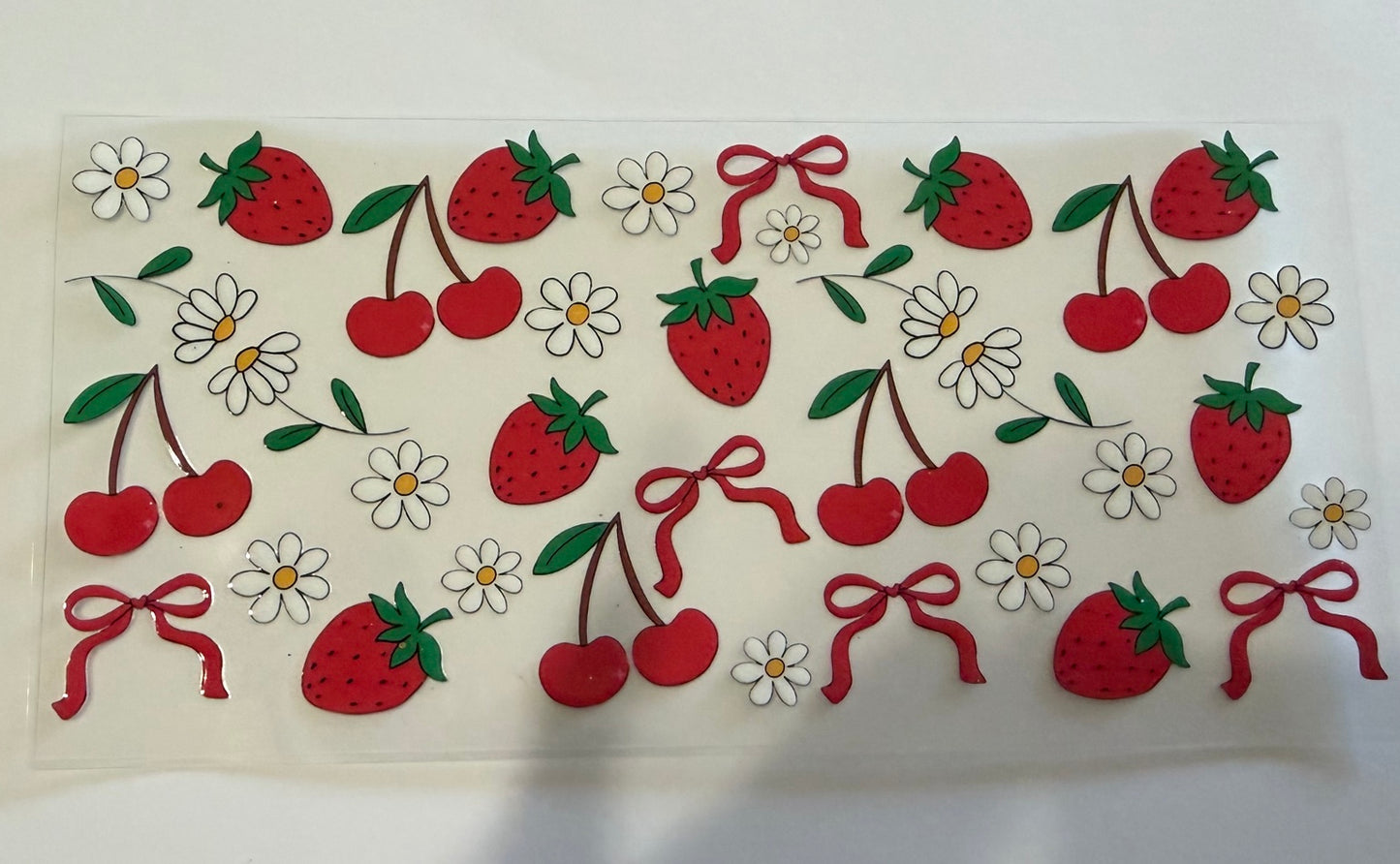 Strawberry & Cherry Coquette UV DTF Wrap
