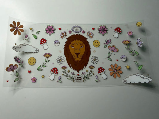Leo Zodiac Floral UV DTF Wrap